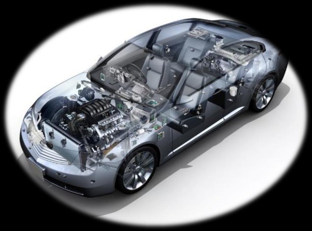 Automotive mechanical engineering cutaway view showing internal components